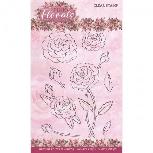 Clear Stamps – Amy Design – Pink Florals – Rose
