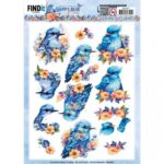 3D Cutting Sheets - Berries Beauties - Happy Blue Birds - Blue Bird