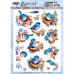 3D Cutting Sheets - Berries Beauties - Happy Blue Birds - Bird's Nest