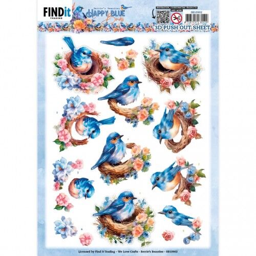 3D Cutting Sheets – Berries Beauties – Happy Blue Birds – Bird’s Nest