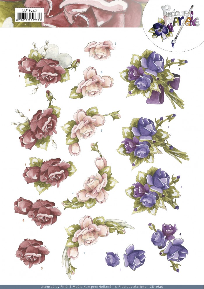 Knipvel 3D- Precious Marieke – Garden Flowers