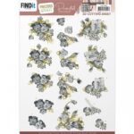 Cutting Sheet - Precious Marieke - Painted Pansies Blue