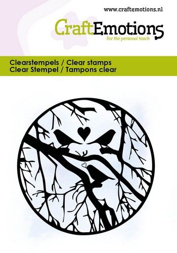 CraftEmotions clearstamps 6x7cm – Cirkel, takken en vogels