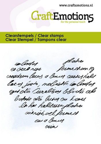 CraftEmotions clearstamps 6x7cm – Hart achtergrond handschrift