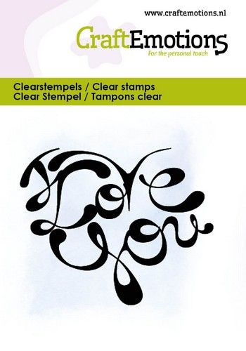 CraftEmotions clearstamps 6x7cm – I love you  – hartvorm