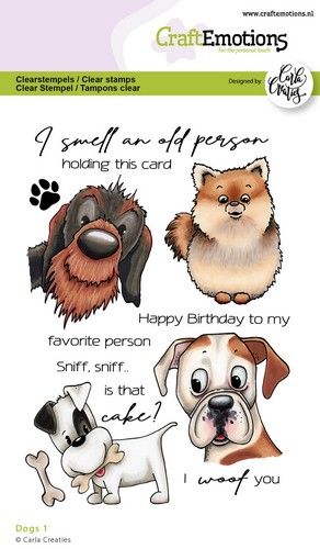 CraftEmotions clearstamps – Dogs 1 Carla Creaties