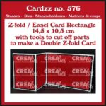 Crealies Cardzz (Double) Z-fold / Easel card rechthoek (H) CLCZ576