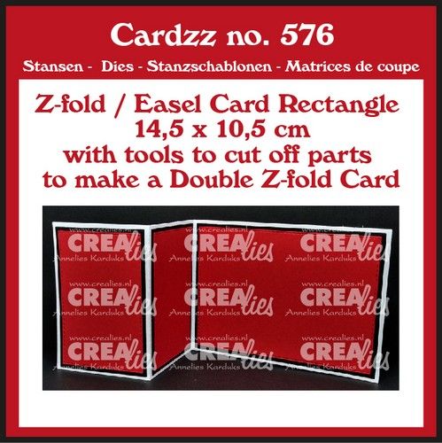 Crealies Cardzz (Double) Z-fold / Easel card rechthoek (H) CLCZ576