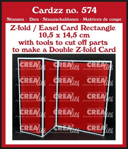 Crealies Cardzz (Double) Z-fold / Easel card rechthoek (V) CLCZ574