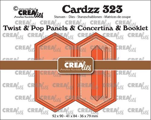 Crealies Cardzz Twist & Pop B2 – boekje verlengde zeshoek CLCZ323 92×90 –