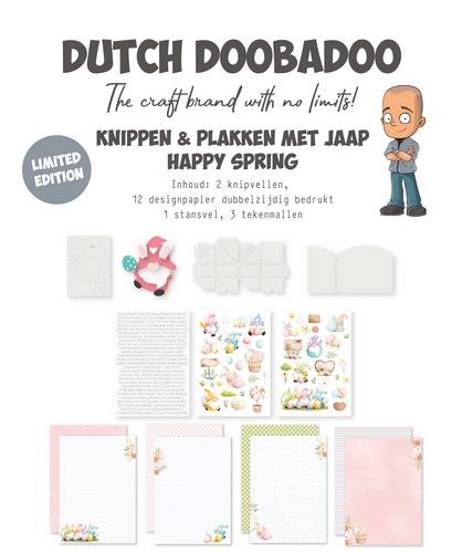 **-40%** Dutch Doobadoo Kit Happy Spring knippen en plakken met Jaap 473.013.003
