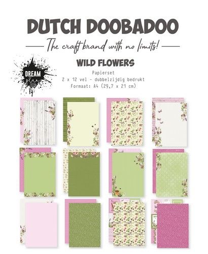 Dutch Doobadoo Papier Wild Flowers 2×12 vel A4 473.005.058
