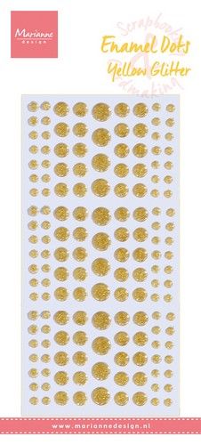 Marianne D Decoration Enamel dots – Glitter geel PL4530 156 dots