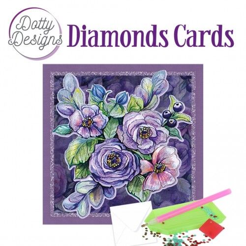 Dotty Designs Diamond Cards – Purple Flowers