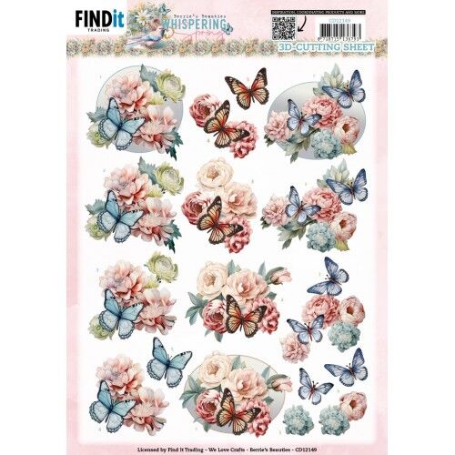 3D Cutting Sheet – Berries Beauties – Whispering Spring – Butterfly