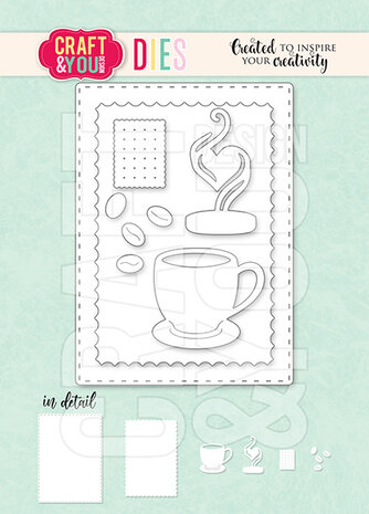 Craft & You Snijmal ATC Frame with a cup of coffee