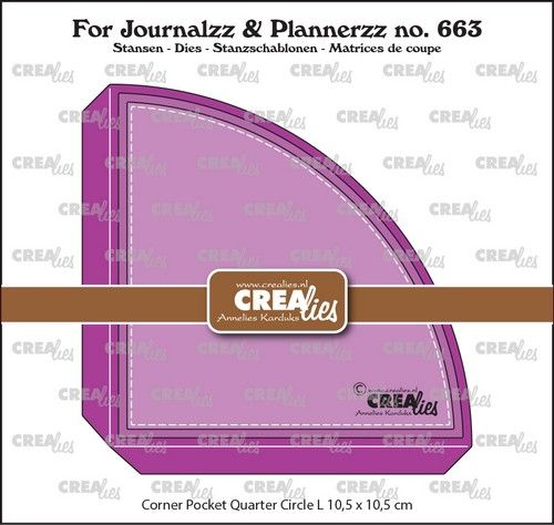 Crealies For Journalzz & Plannerzz Corner pocket kwart rond L 10,5 cm CLJP663