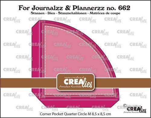 Crealies For Journalzz & Plannerzz Corner pocket kwart rond M 8,5 cm CLJP662