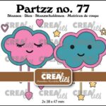 Crealies Partzz Vrolijke wolkjes CLPartzz77 2x 38x47 mm
