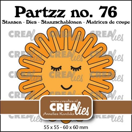 Crealies Partzz Vrolijke zon CLPartzz76 55×55 – 60×60 mm