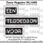 Crealies Texto Negativo EEN TEGOEDBON VOOR - NL (H) NL116H