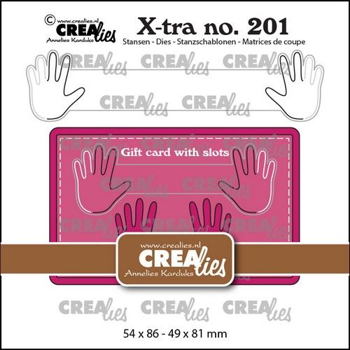 Crealies Xtra Cadeaukaart met schuifsysteem B CLXtra201 54×86 – 49×81 mm