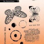 Studio Light Clear stamp The Butterflies Grunge Coll. nr.605 SL-GR-STAMP605