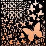 Studio Light Mask Stencil Grunge butterflies Grunge Collection nr.257 SL-GR-MASK257