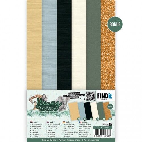 Linen Cardstock Pack – Yvonne Creations – Young and Wild – 4K