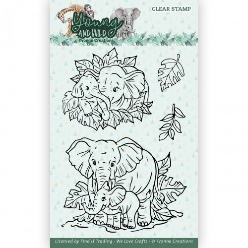 Clear Stamps – Yvonne Creations – Young and Wild – Elephant