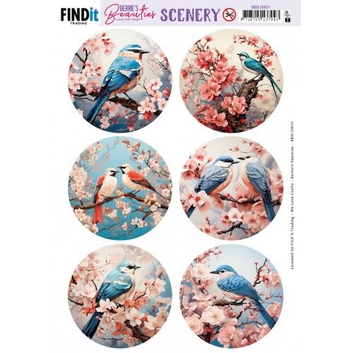 Scenery Push out – Berries Beauties – Blue Bird – Round