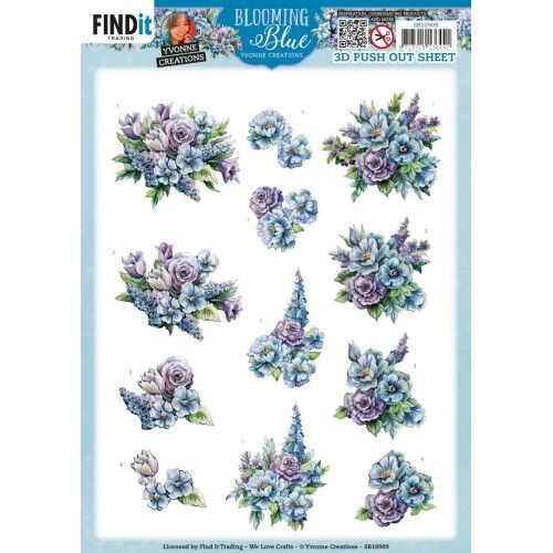 3D Push Out – Yvonne Creations – Blooming Blue – Larkspur