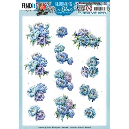 3D Push Out – Yvonne Creations – Blooming Blue – Blueberry