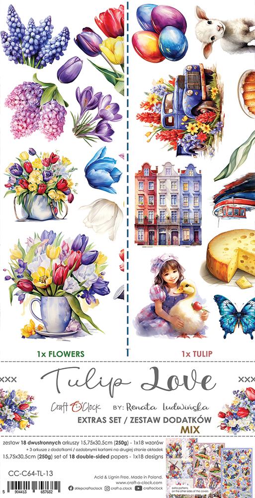 Extras to Cut Set – Mix – Tulip Love,15,75×30,5cm, mirror print, 250 gsm