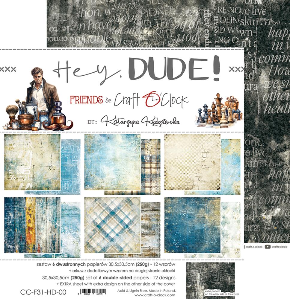 Paper Collection Set 20,3×20,3cm Hey, Dude!, 190 gsm