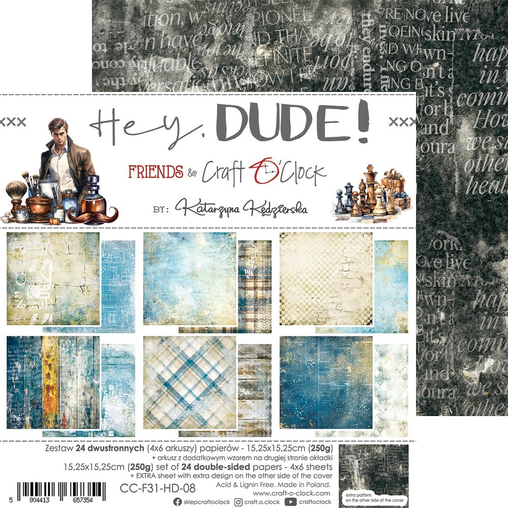 Paper Collection Set 15x15cm Hey, Dude!, 250 gsm