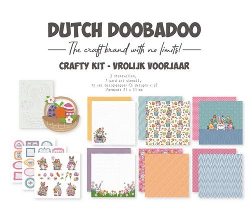 **-40%** Dutch Doobadoo Crafty Kit Vrolijk voorjaar 21x21cm (NL) 473.005.060