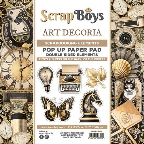 Scrapboys POP UP Paperpad double sided elements – Art Decoria SB-ARDE-11 190gr