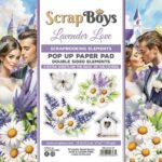Scrapboys POP UP Paperpad double sided elements - Lavender Love SB-LALO-11 190gr