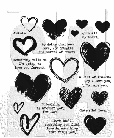 Rubber Stempels Stampers Anonymous Tim Holtz – Love Notes CMS477