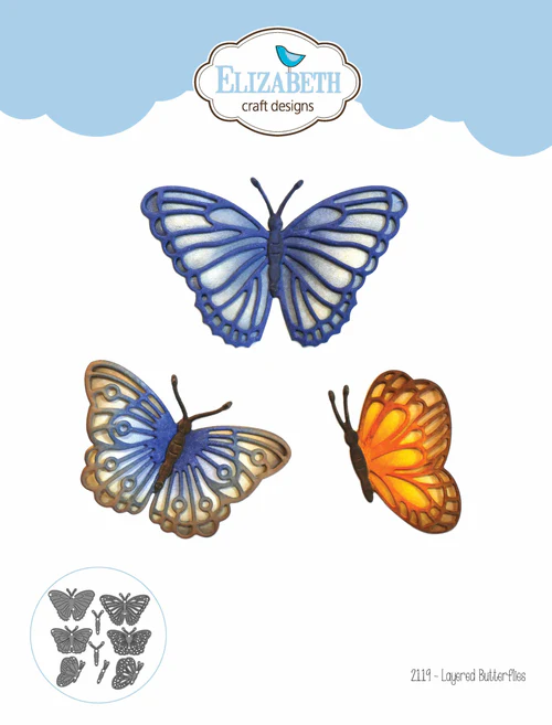 Snijmallen –  Layered Butterflies – 2119- Elizabeth craft Design