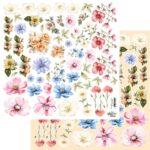 Double-sided paper 30,5x30,5 cm Happy Time – Flowers– extras to cut,