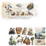 Double-sided paper 30,5x30,5 cm Whispers of the Mountains –Flowers- extras to cut, mirror print, 250 gsm