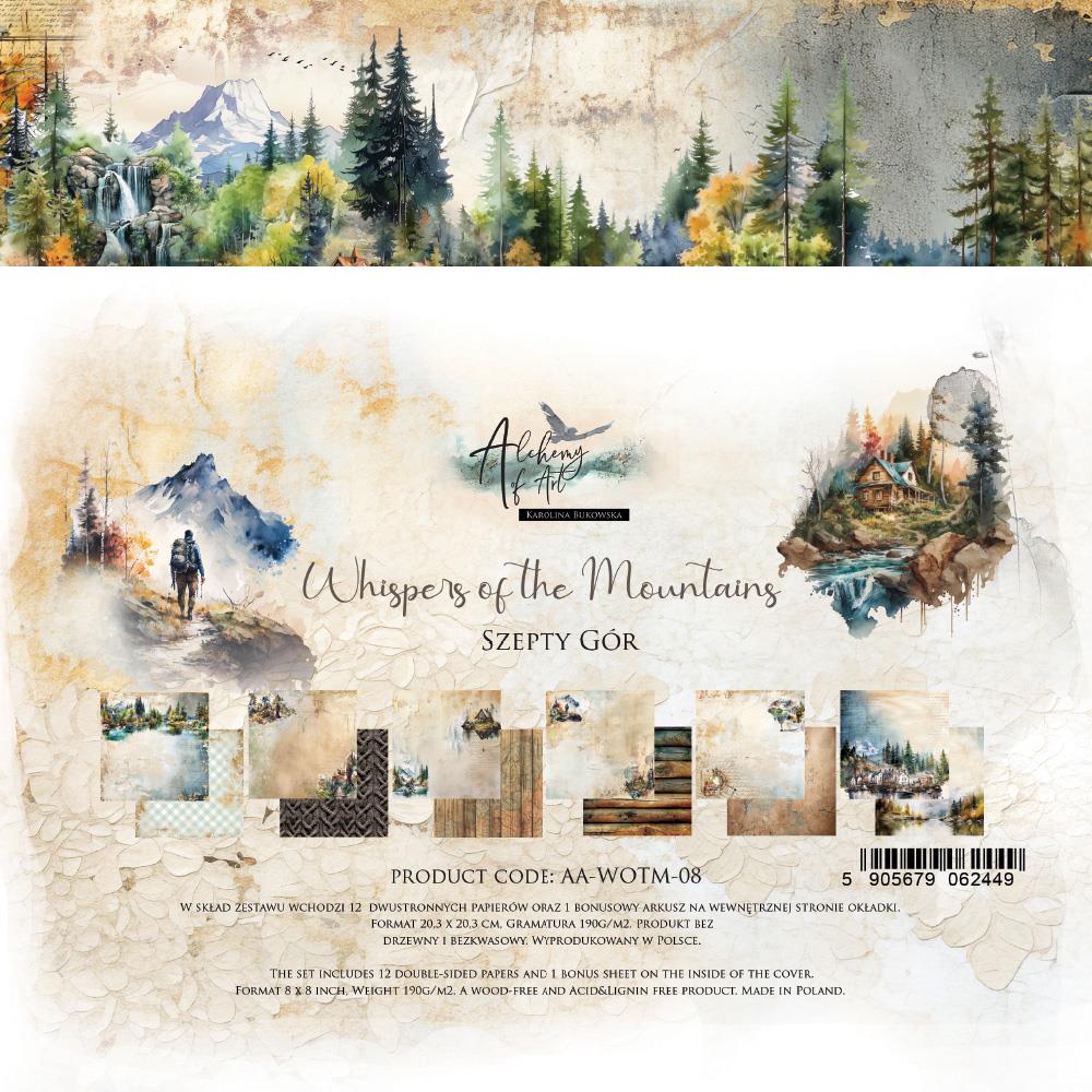 Paper Collection Set 20,3×20,3 cm Whispers of the Mountains, 190 gsm