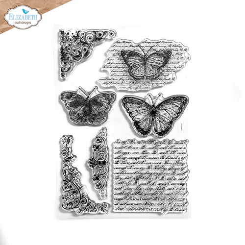 Clear stempels – Butterflies and Swirls – CS348 – Elizabeth craft Design