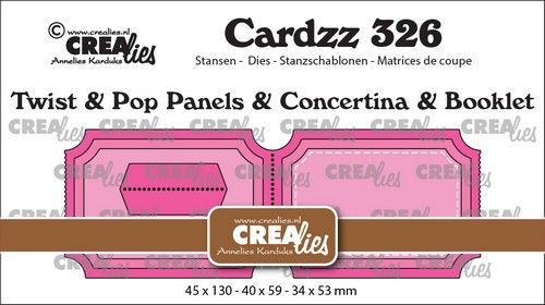 Crealies Cardzz Twist& Pop A3, Panelen&Lep.& Miniboekje tickets H CLCZ326
