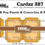 Crealies Cardzz Twist& Pop B3, Panelen&Lep.& Miniboekje tickets V CLCZ327