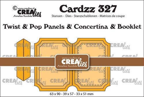 Crealies Cardzz Twist& Pop B3, Panelen&Lep.& Miniboekje tickets V CLCZ327