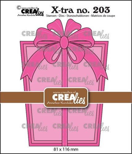 Crealies Xtra Geef een cadeaukaart: Cadeau met strik CLXtra203