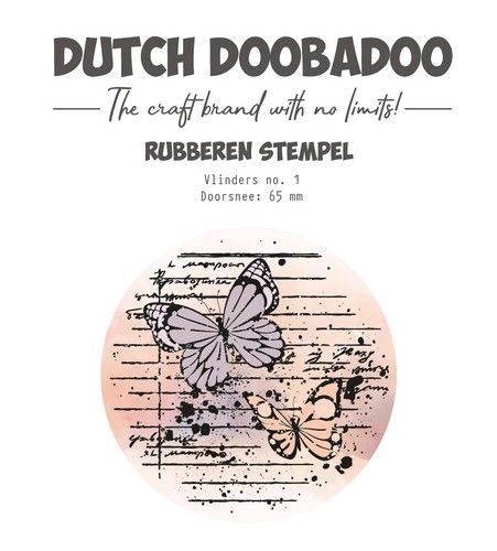 Dutch Doobadoo Rubber stamp 1 ATC cirkel Butterfly 497.004.004